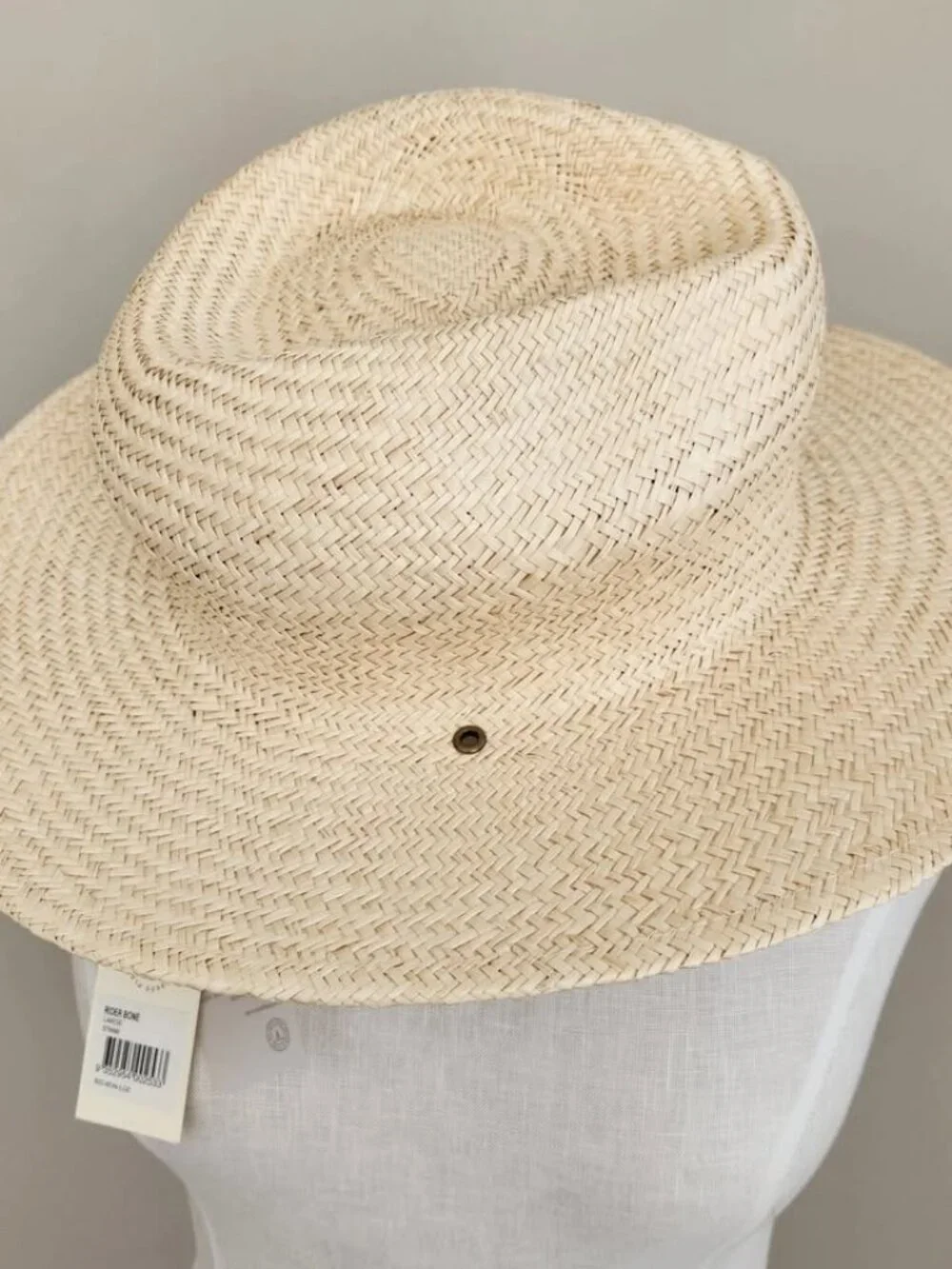 Will + Bear Sz large Rider Bone Palm Desert Straw Hat Adjustable UPF 50+ (flaw)
